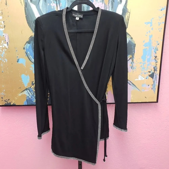 Nicole Bakti Vintage Rhinestone Wrap Tunic - Picture 1 of 9